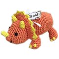 Mirage Pet Products Knit Knacks Bop the Triceratops Organic Cotton Small Dog Toy 500-111 BOP